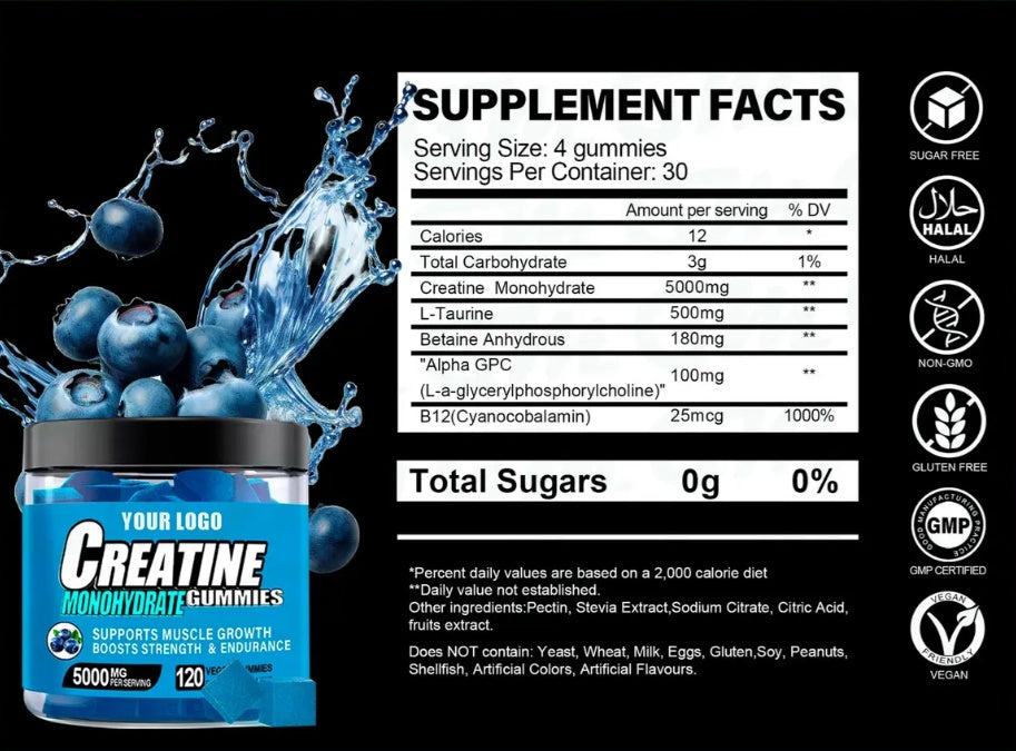 Suplemento Masticable de Creatina para Aumento de Energía
